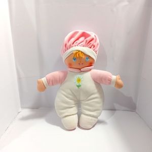 Well Made Toys Plush Hug N Snuggle Pink Baby Doll Rattle Stuffed Toy 12" Doll St